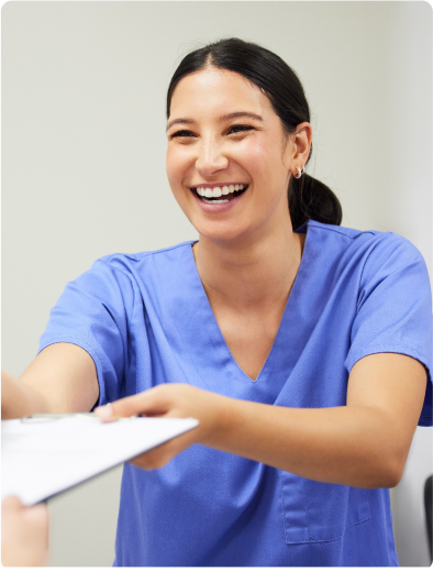 nurse smiling