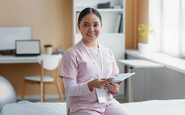 A smiling nurse