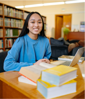  Student smiling happily