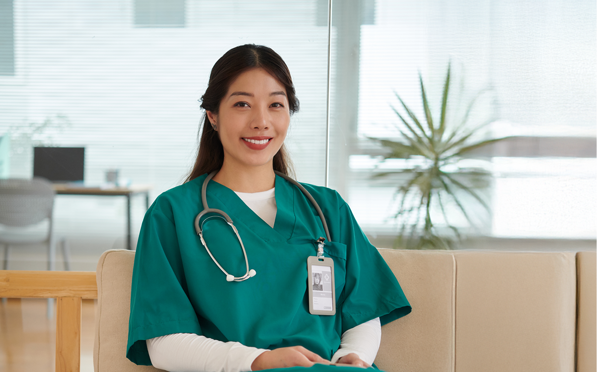 A smiling nurse