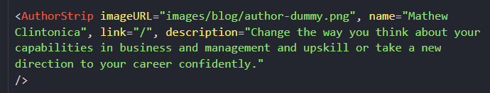 Blog Author Strip