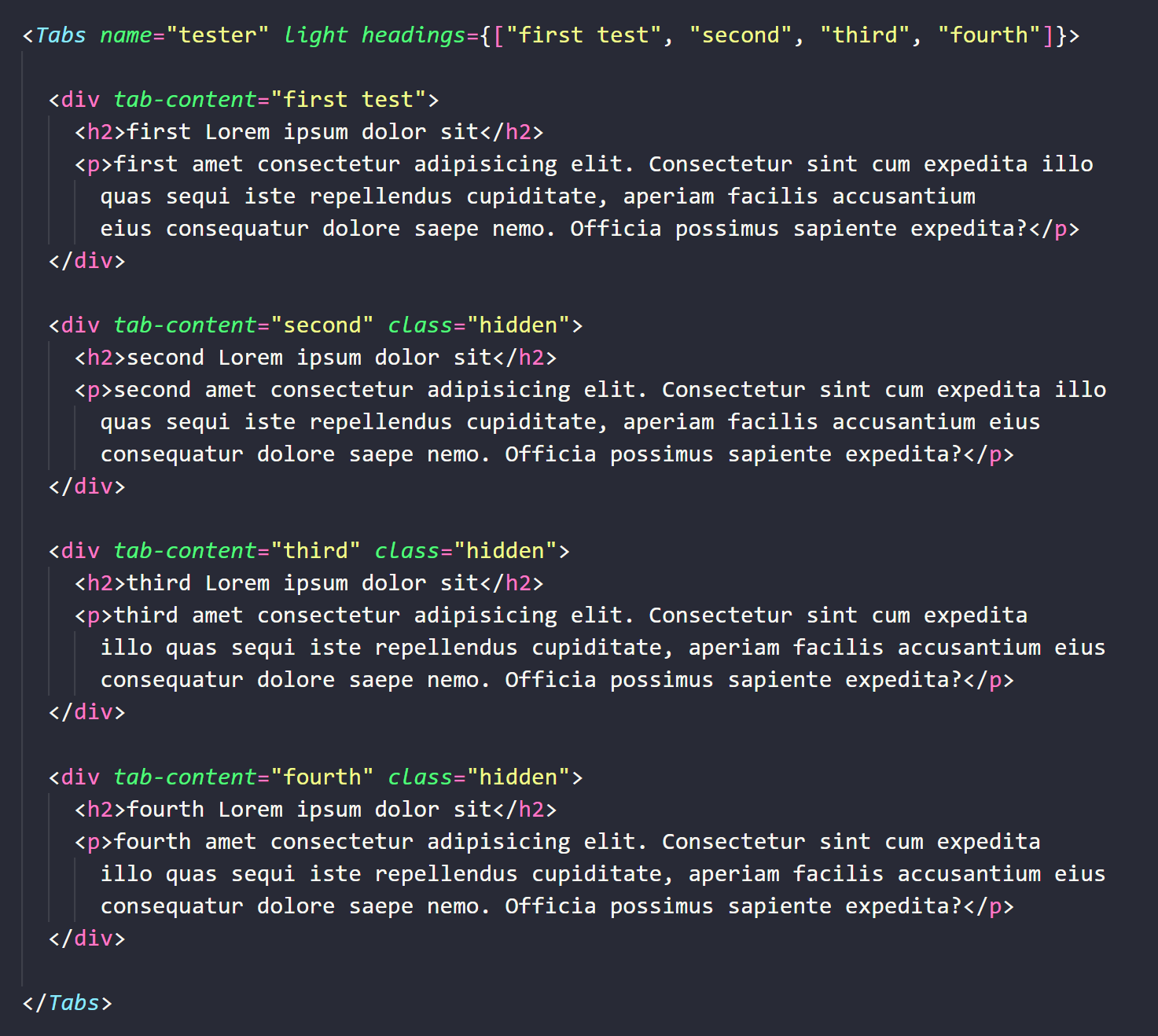 Tab Component